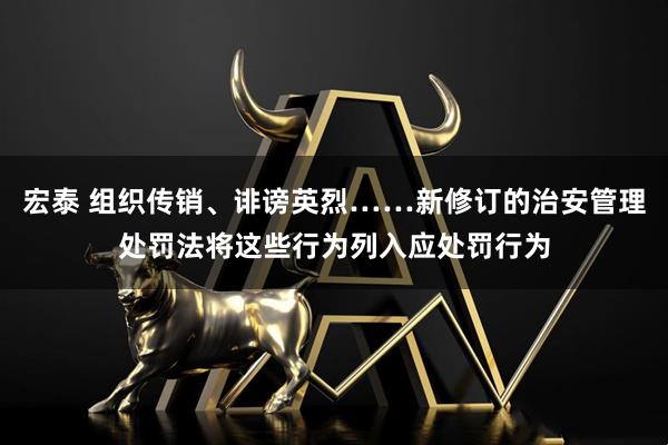 宏泰 组织传销、诽谤英烈……新修订的治安管理处罚法将这些行为列入应处罚行为