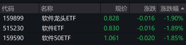 天盈资本配资 软件概念股走弱，软件相关ETF跌近2%